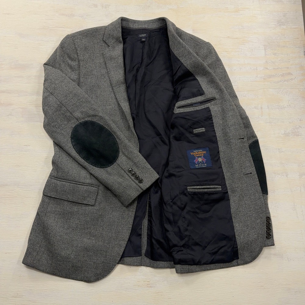 J.Crew Sport Coat Ludlow Yorkshire Tweed 40L Moon Wool Grey Mens Jacket